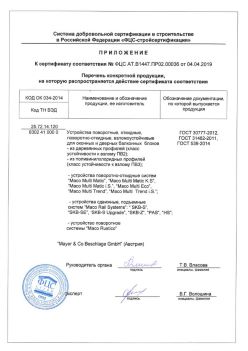 2019.04.04 Ногинск - Приложение к сертификату устройства поворотные, откидные, поворотно-откидные, взломоустойчивые. ГОСТ 30777-2012